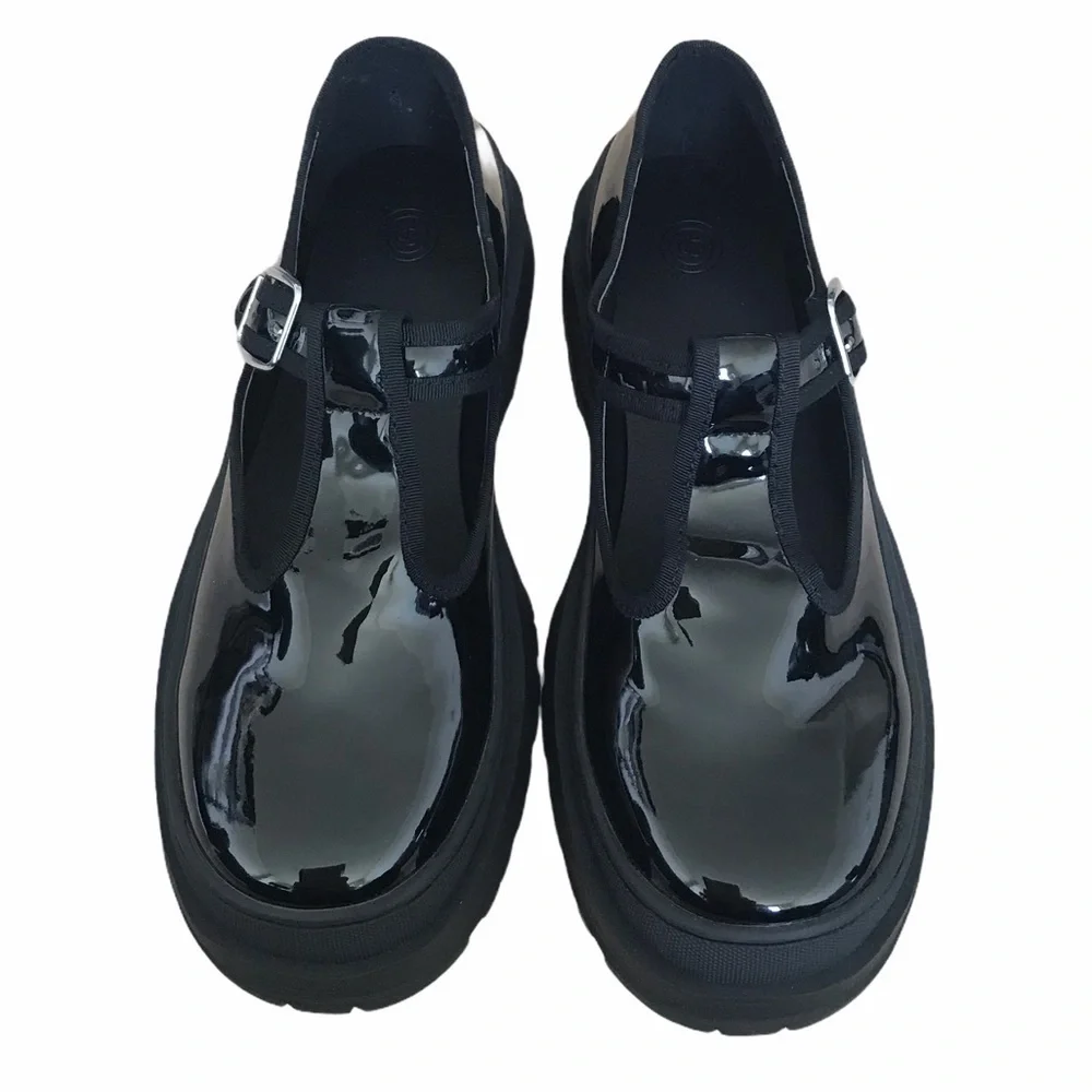 Urban Outfitters Chunky Black T Strap Mary Janes